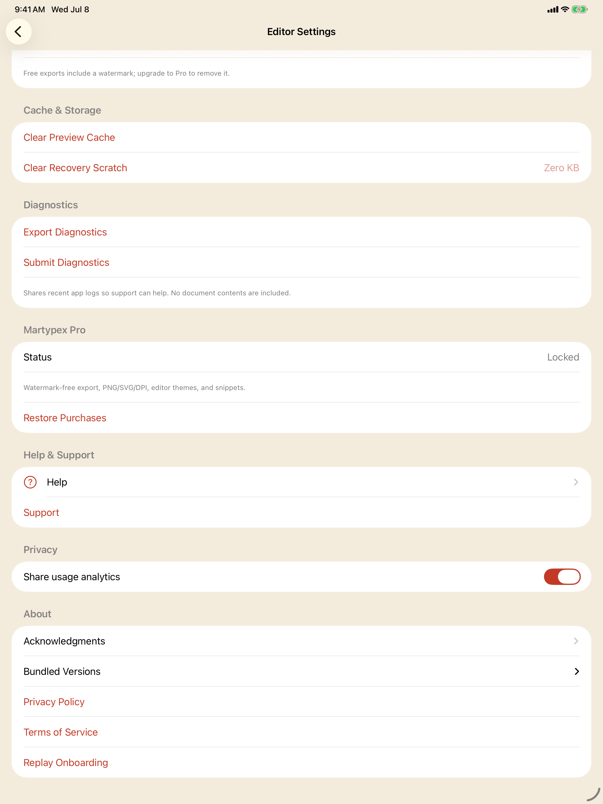 Settings at a large accessibility text size, rows and labels scaled up, on iPad, light mode
