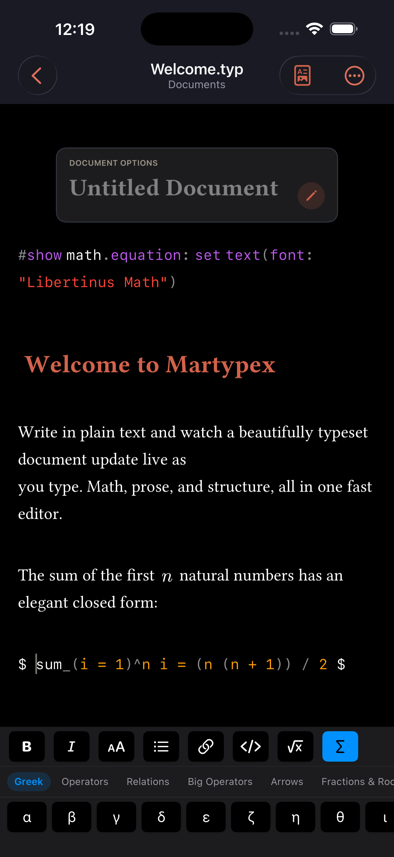 Writing Tools quick-format bar on iPhone, dark mode