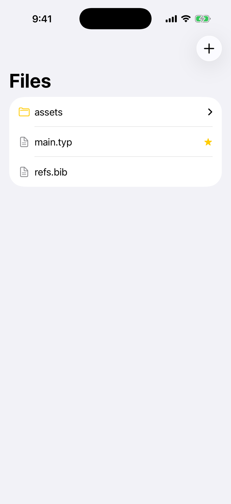 Project Browser on iPhone, light mode